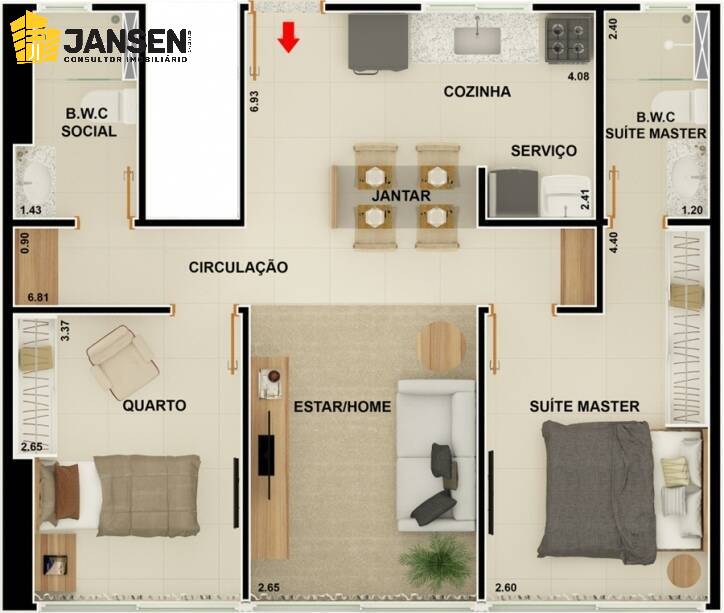 Apartamento, 2 quartos, 66 m² - Foto 3