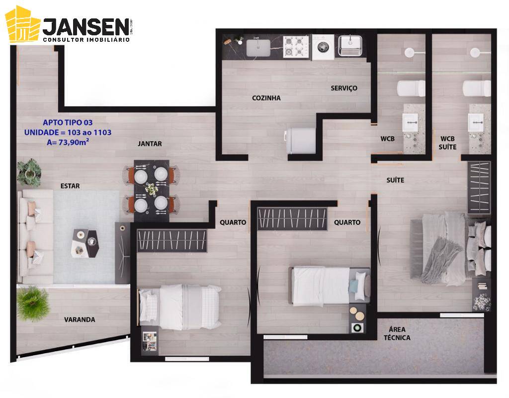 Apartamento, 3 quartos, 72 m² - Foto 20