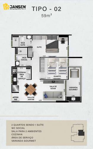Apartamento, 2 quartos, 57 m² - Foto 27
