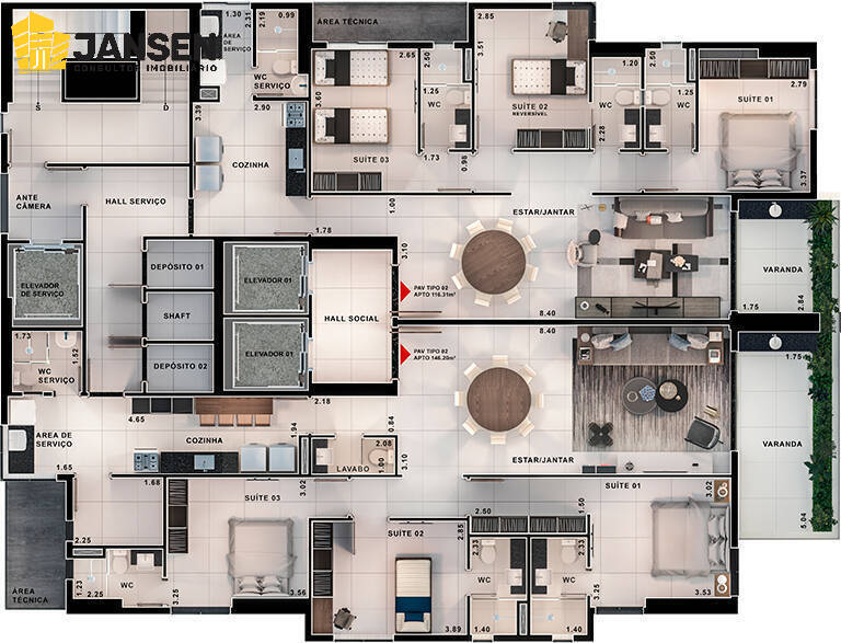 Apartamento, 3 quartos, 146 m² - Foto 16