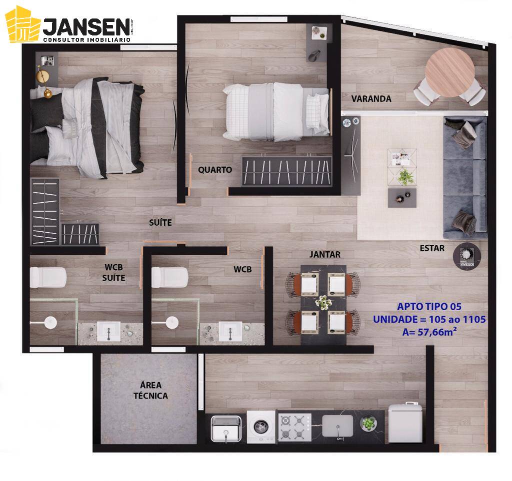 Apartamento, 2 quartos, 57 m² - Foto 19