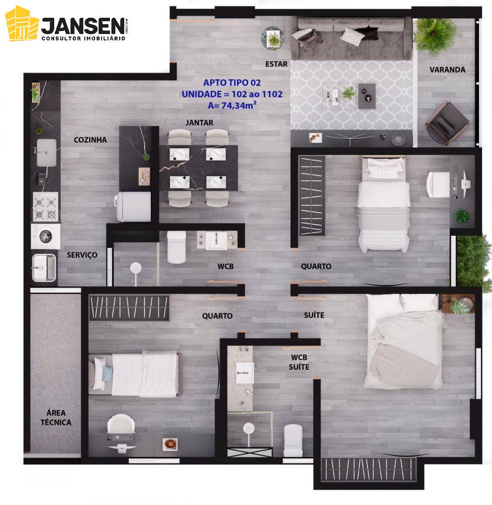 Apartamento, 2 quartos, 57 m² - Foto 21