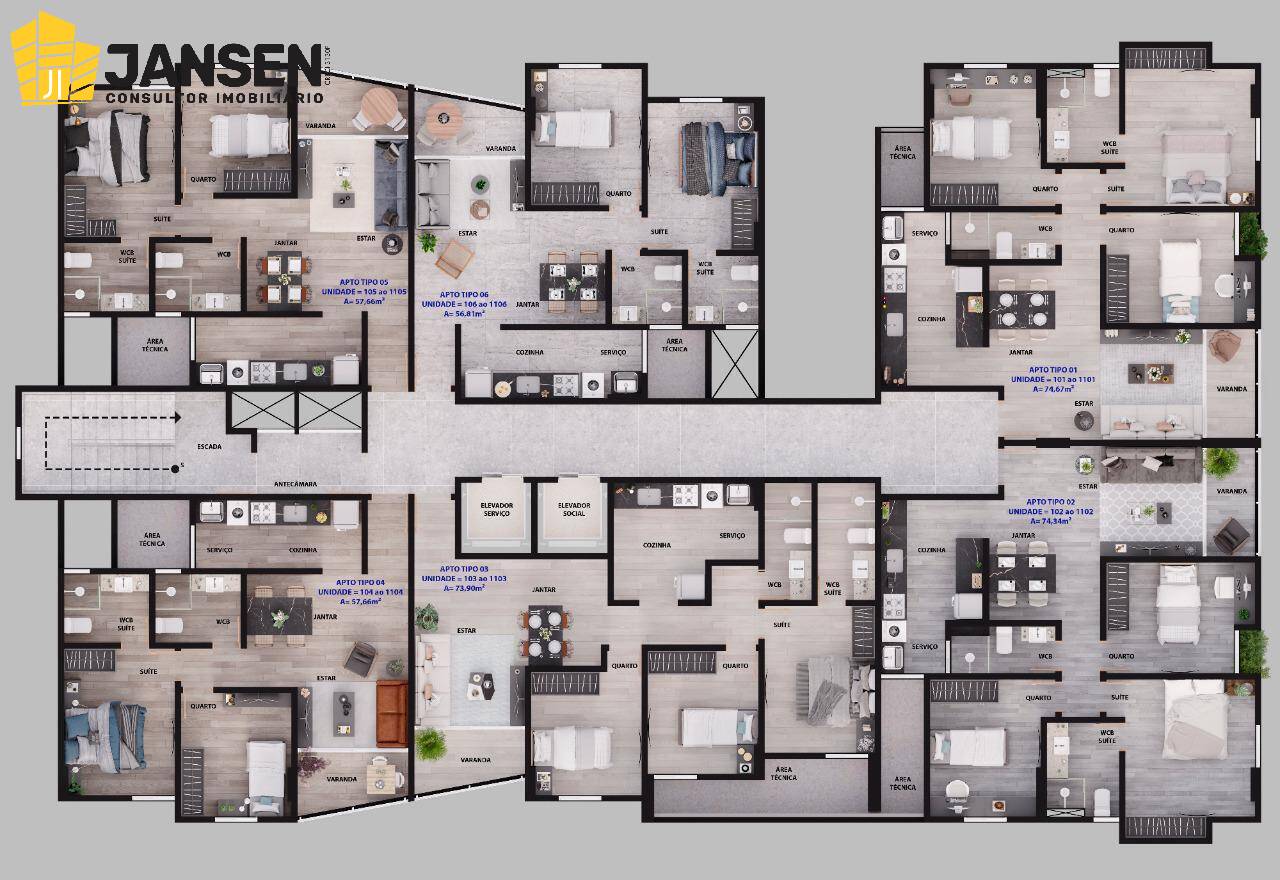 Apartamento, 2 quartos, 57 m² - Foto 24