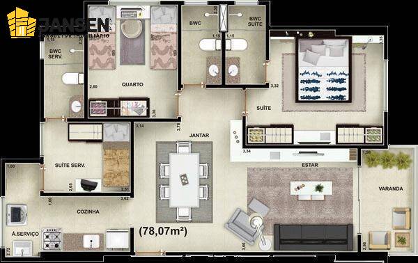 Apartamento, 3 quartos, 78 m² - Foto 14