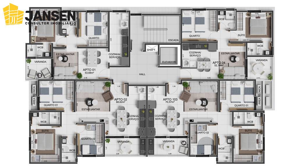 Apartamento, 3 quartos, 68 m² - Foto 17