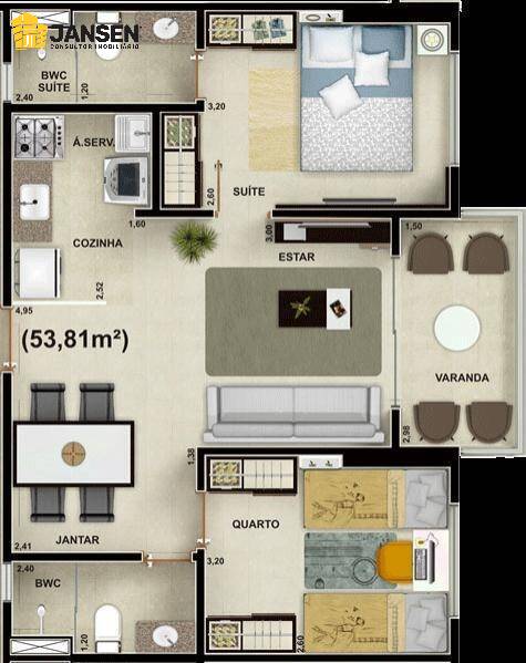 Apartamento, 2 quartos, 54 m² - Foto 13